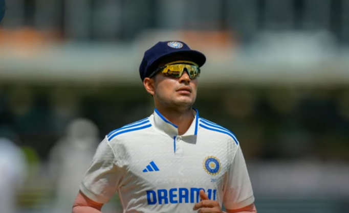 Shubman Gill playing a record-breaking innings at No. 4 for Team India in an ODI match