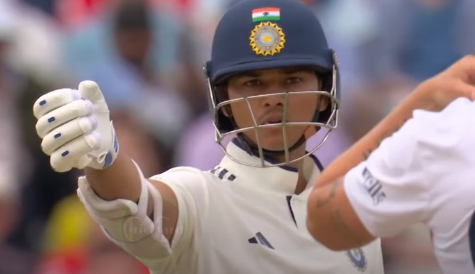 Yashasvi Jaiswal and Ben Stokes arguing during the India vs England Test match 2025 at a tense moment on Day 3